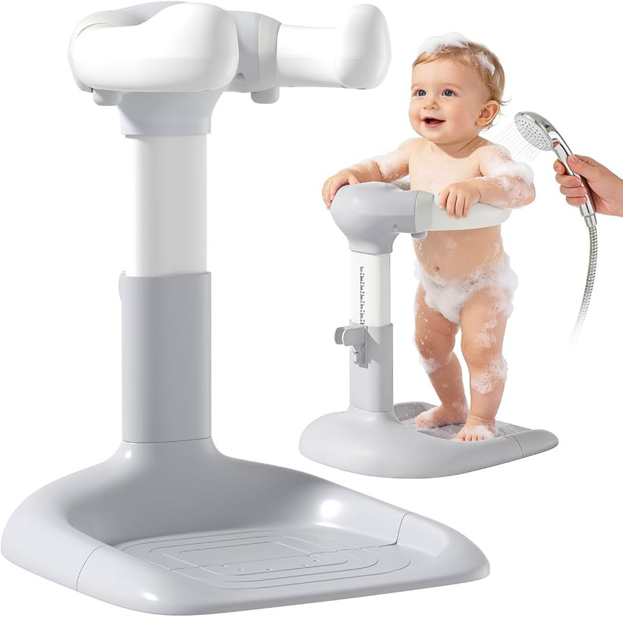 Upgraded Baby Shower Stand with Anti-Pinch Silicone & Anti-Slip Base, Adjustable Height Baby Bath... | Amazon (US)