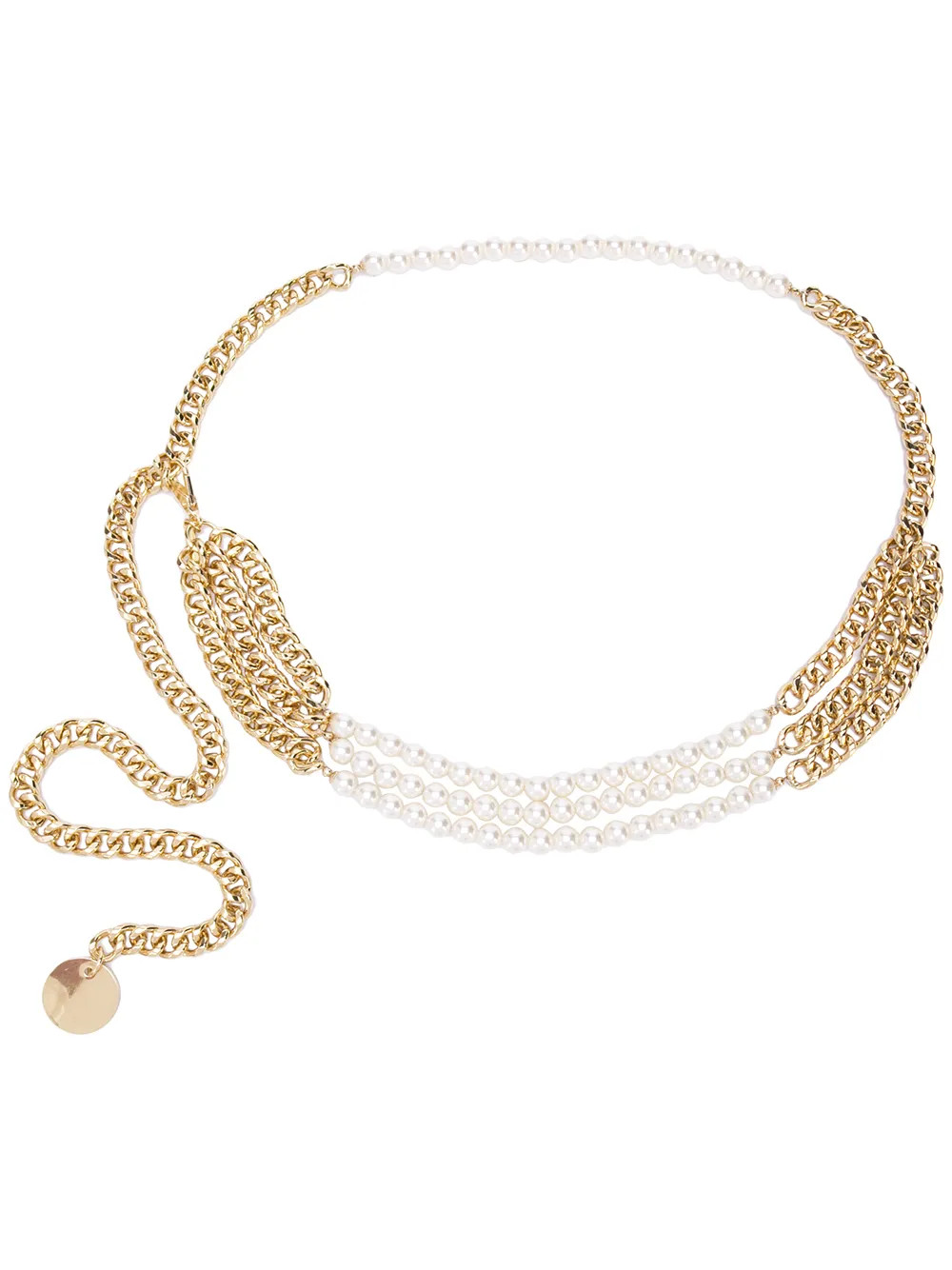 pearl embellished chain belt | Farfetch (US)