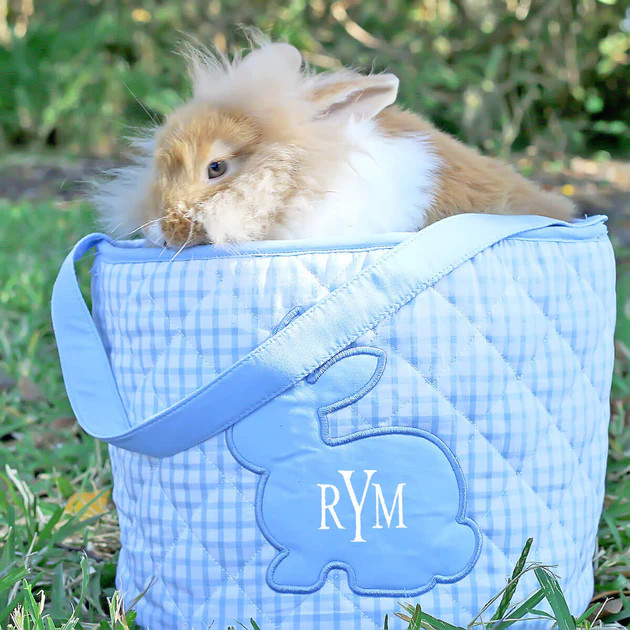 Blue Windowpane Easter Basket | Classic Whimsy