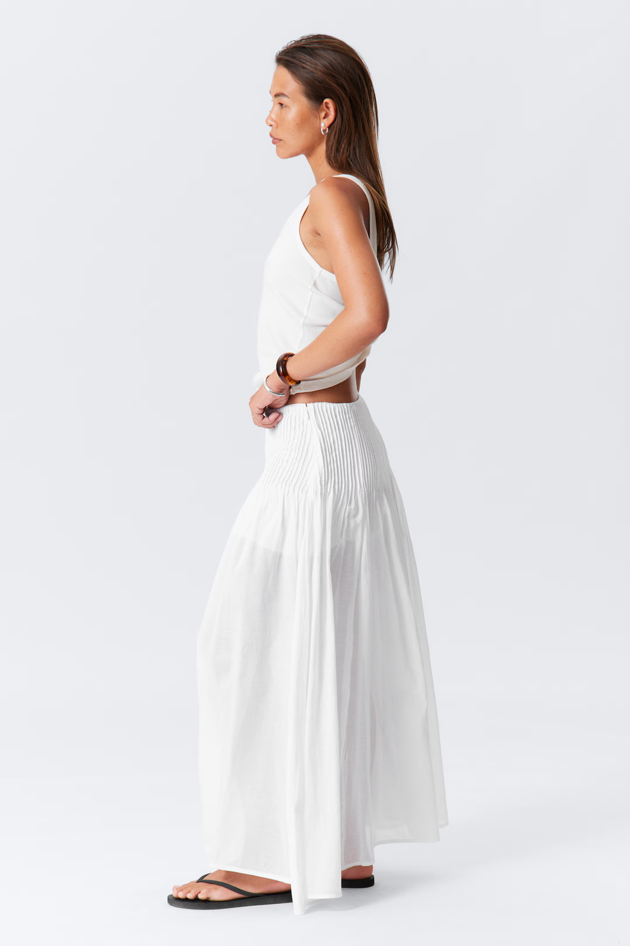 Pleated Mid Rise Maxi Skirt | H&M (UK, MY, IN, SG, PH, TW, HK)