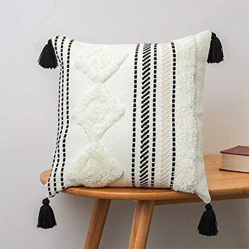 20x20 Pillow Cover Morocco Throw Pillow Cover for Couch Bed, Boho Tufted Square Decorative Pillow Co | Amazon (US)