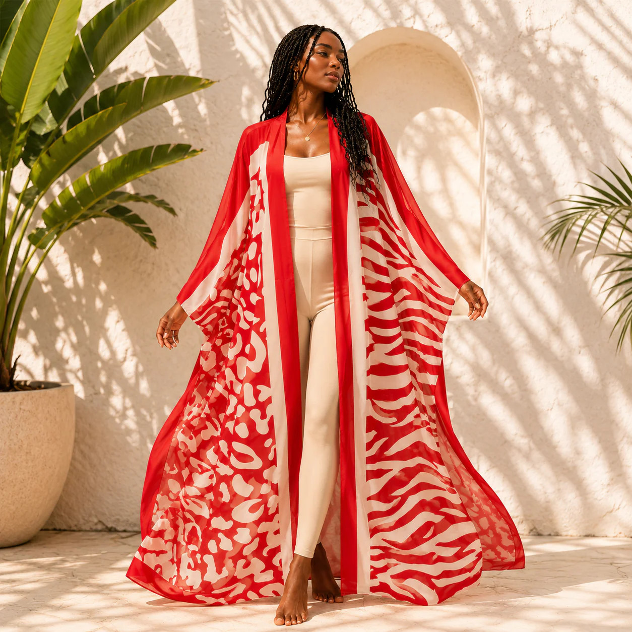 Wild Rouge Sheer Cover Up Kimono | Shop.app