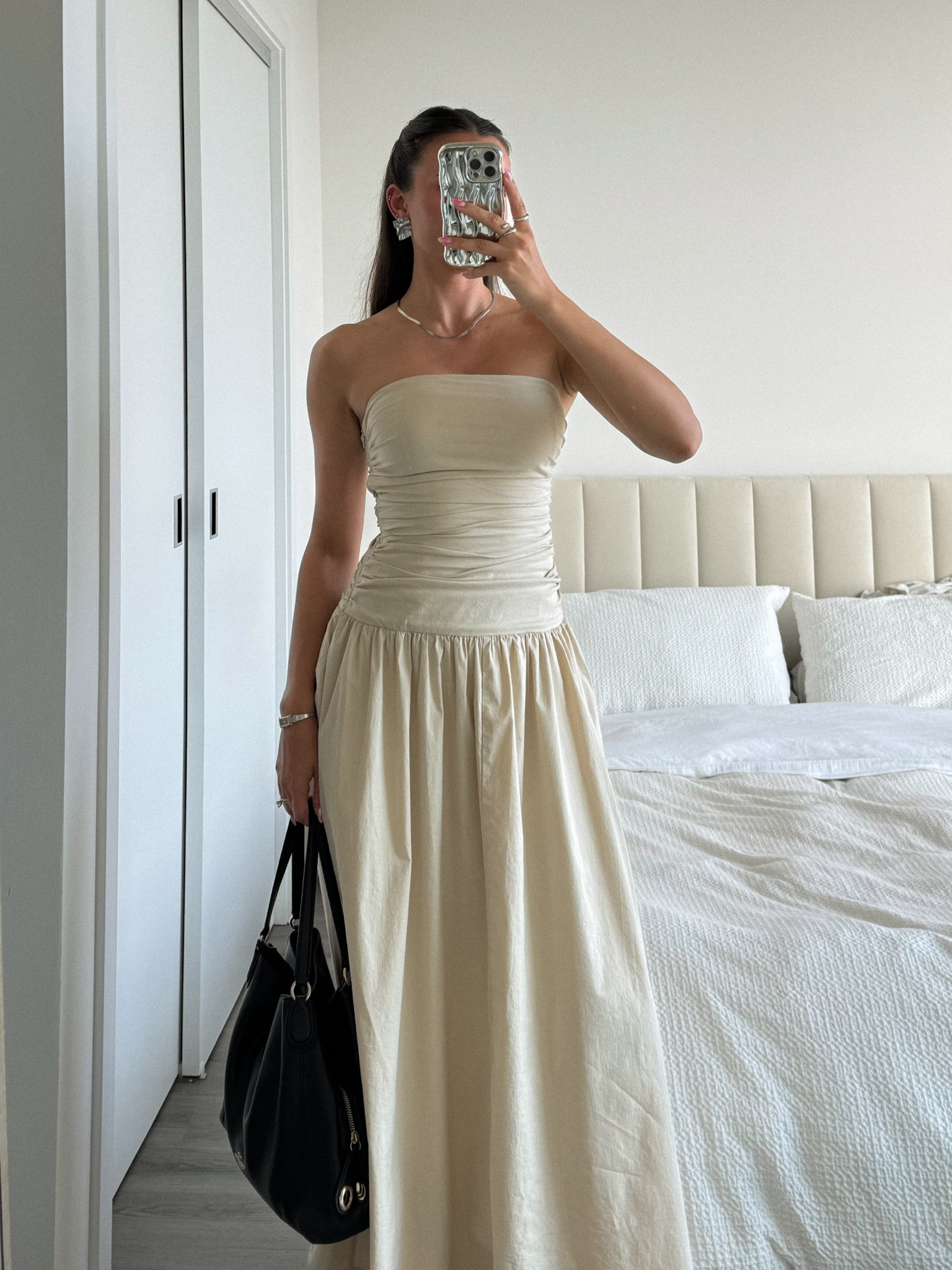The drop waist trend is EVERYTHING. As a girl with wider hips, I didn’t think I’d like it, but the ruching on this Peppermayo dress is so flattering. It also comes in brown and would be so cute for a summer wedding!

code LZ30 will get you 30% off at Aurate!

#silverjewelry #europeansummer 

#LTKSaleAlert #LTKFindsUnder100