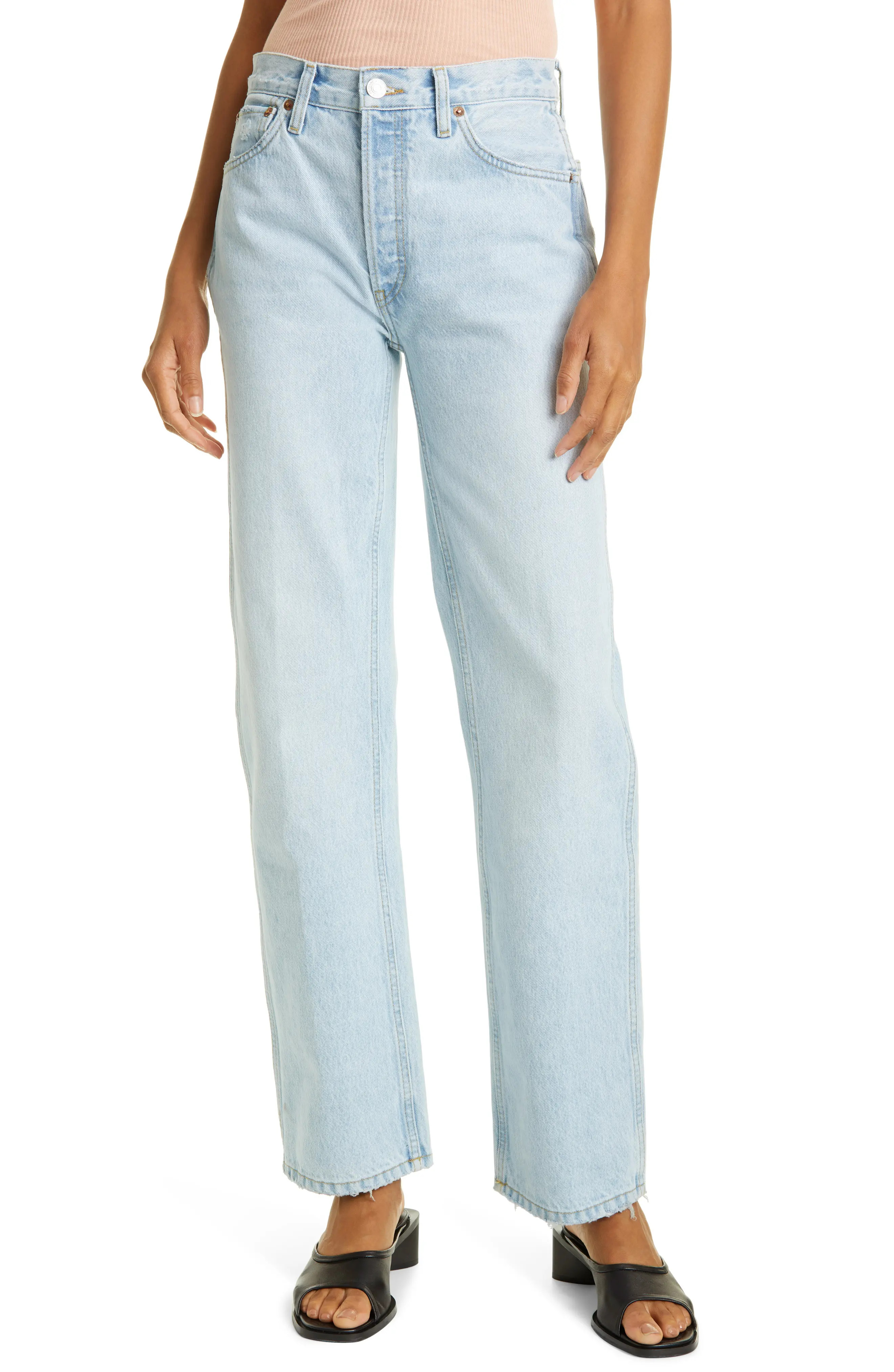 Women's Re/done '90S High Rise Loose Fit Jeans, Size 27 - Blue | Nordstrom