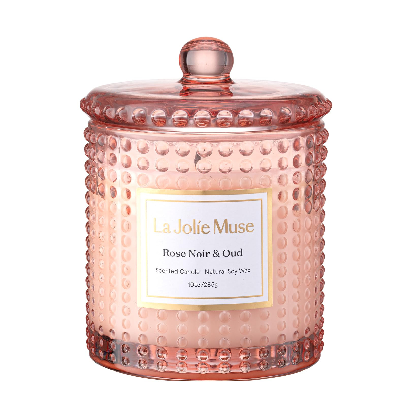 LA JOLIE MUSE Rose Noir & Oud Scented Candle – Lemon, Rose & Oud | 10 oz Natural Soy Wax | 55 H... | Amazon (US)