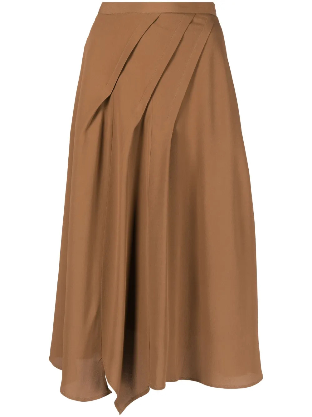 Blanca Vita Draped Midi Skirt | Brown | FARFETCH | Farfetch Global