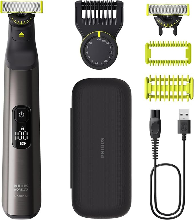 Philips Norelco OneBlade 360 Pro Face + Body Electric Beard Trimmer, Shaver & Bodygroomer, with 3... | Amazon (US)