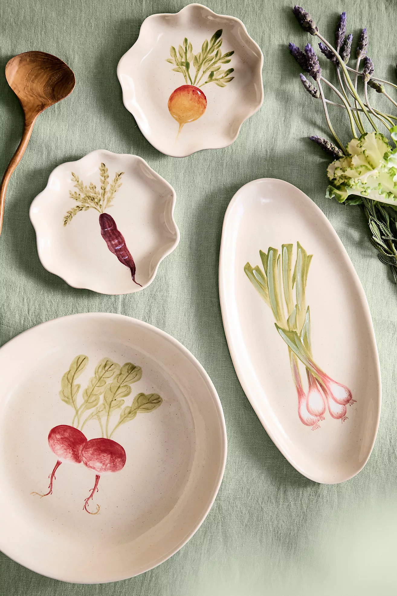 Green Onion Stoneware Serving Platter | Anthropologie (US)