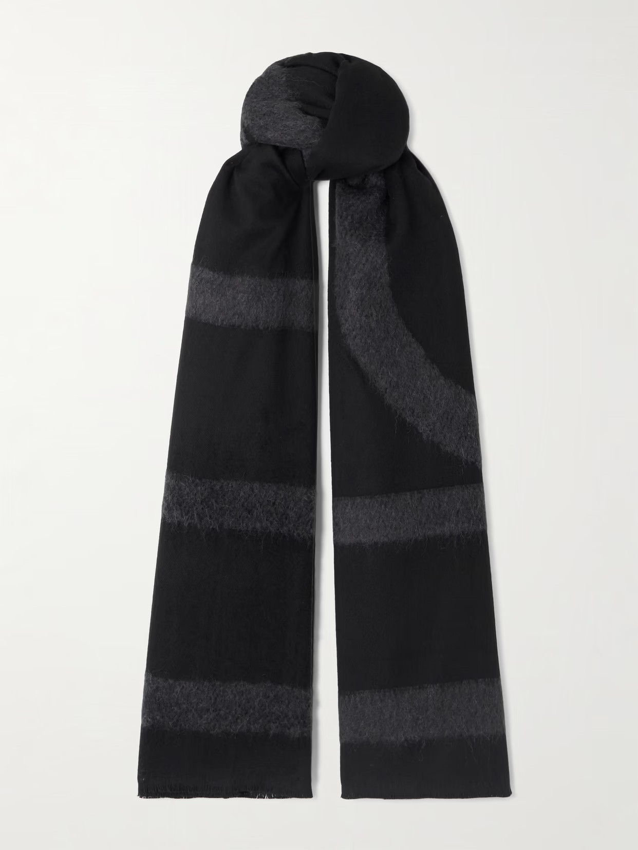 TOTEME - Intarsia-knit Wool-blend Scarf - Black | NET-A-PORTER (UK & EU)