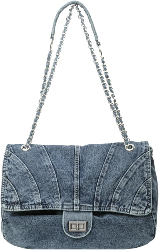 Denim Purse for Women Jean Purses Tote Bag for Women Handbags Work Bags Women Shoulder Bag Crossb... | Amazon (US)