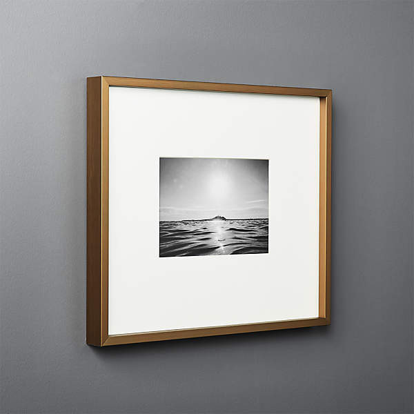Gallery Brass Picture Frame with White Mat  | CB2
