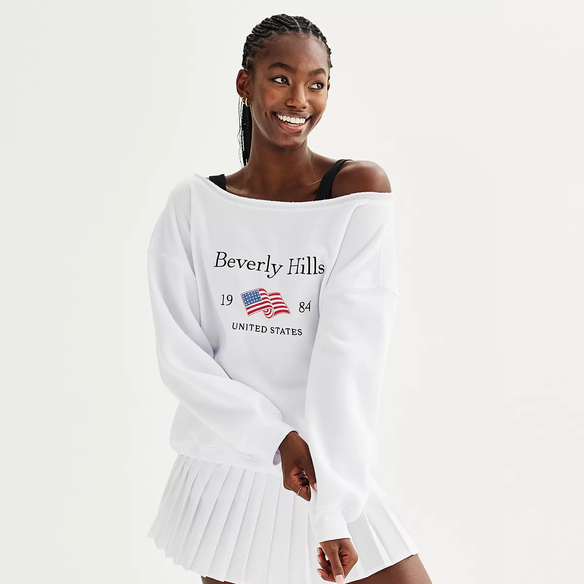 Juniors' Harper & Ivy Long Sleeve Malibu Off the Shoulder Pullover Top | Kohl's