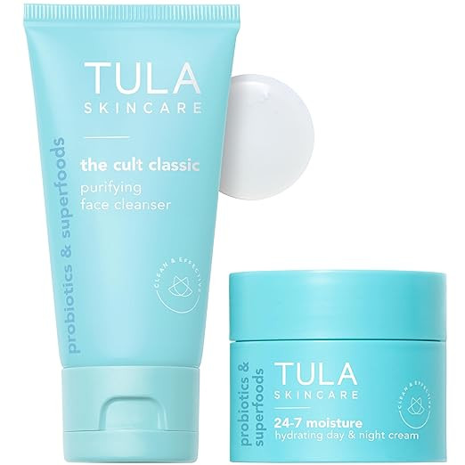 TULA Skincare Cleansing & Hydrating Duo - Includes Travel Sized 24-7 Moisture Hydrating Day & Nig... | Amazon (US)