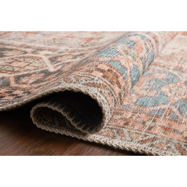 Skye Oriental Area Rug in Terracotta/Blue/White/Ivory | Wayfair North America