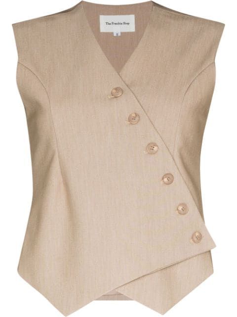 Frankie Shop Maesa asymmetric-button Sleeveless Vest - Farfetch | Farfetch Global