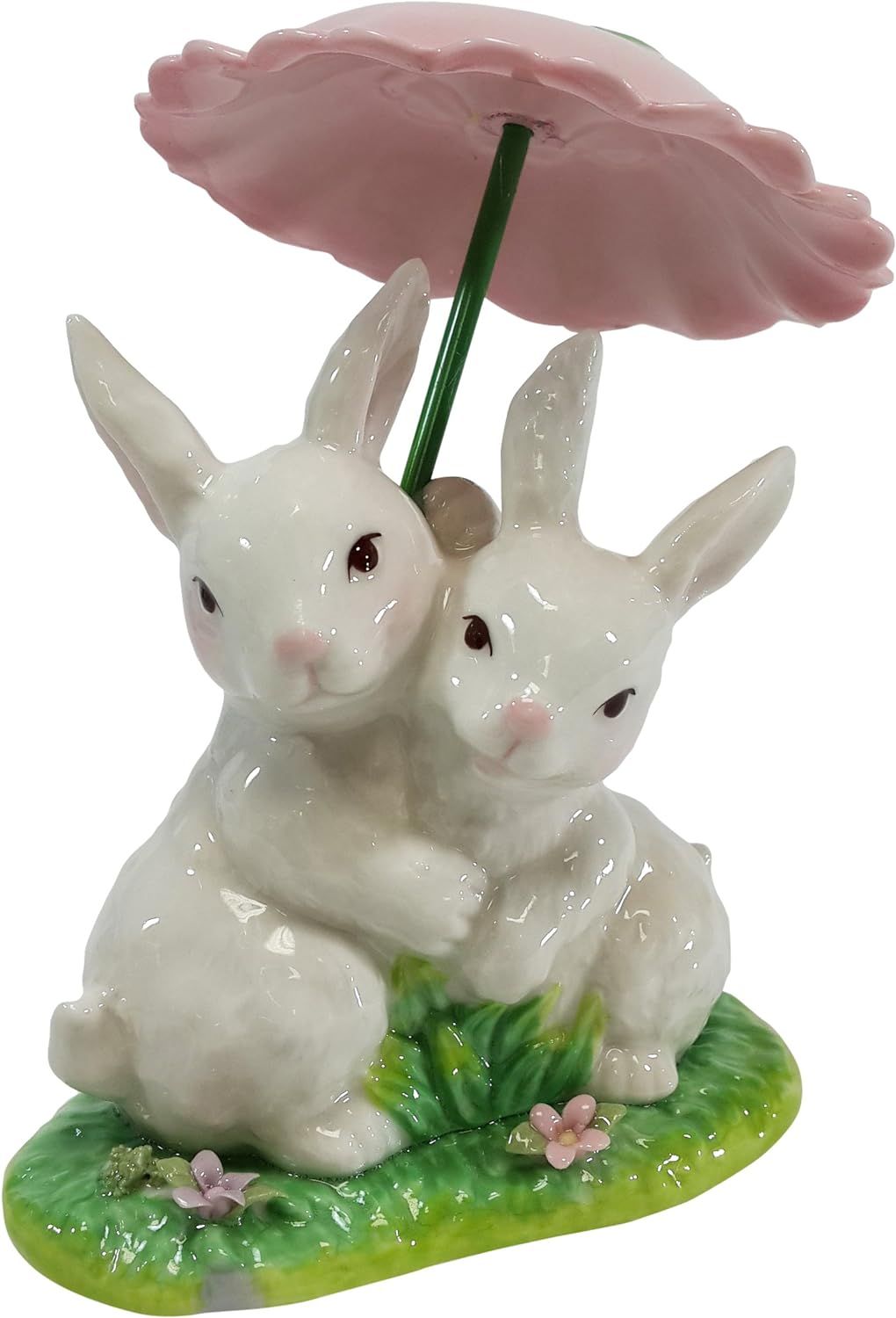 Cosmos Gifts 20877 Porcelain Rabbit Couple Under The Umbrella Figurine, 4-1/4-Inch, Pink | Amazon (US)