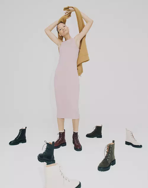 The Rayna Lace-Up Boot in Leather | Madewell