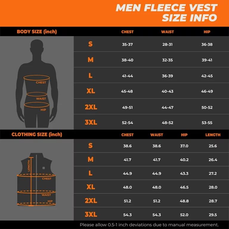 ORORO Men's Fleece Heated Vest with Battery Pack | Walmart (US)