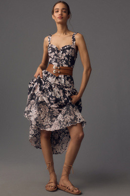 By Anthropologie Sleeveless Sweetheart A-Line Midi Dress | Anthropologie (US)