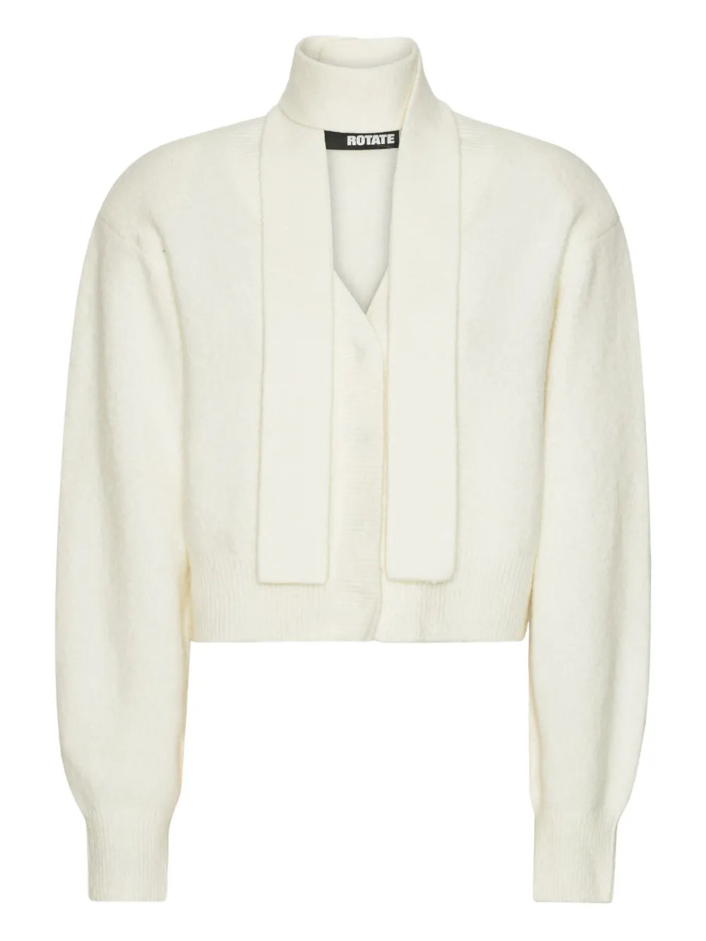 ROTATE BIRGER CHRISTENSEN Knit scarf-neck Cardigan | White | FARFETCH | Farfetch Global