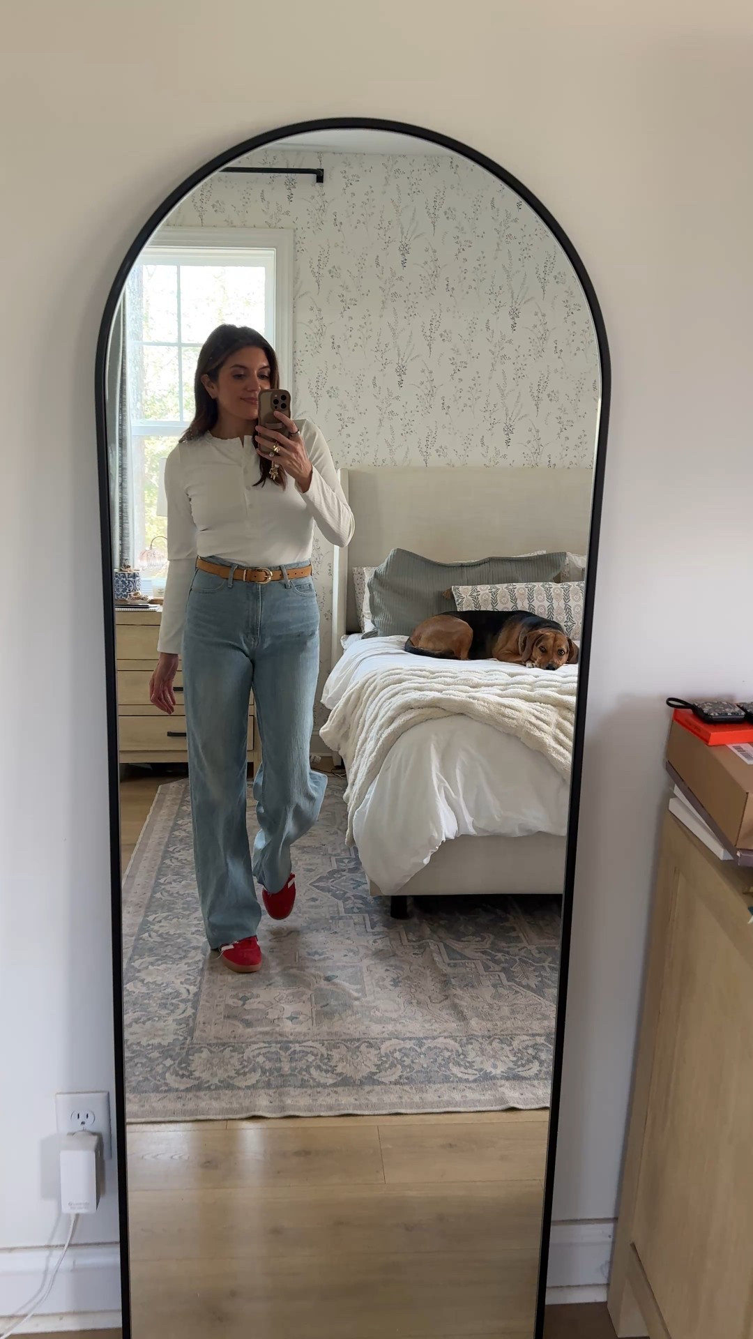 Mom outfit of the day! Favorite jeans on sale + extra 15% off $75+! In a size 2 tall. Henley in a size medium. Sneakers tts. 

#LTKSaleAlert #LTKootd #LTKOver40