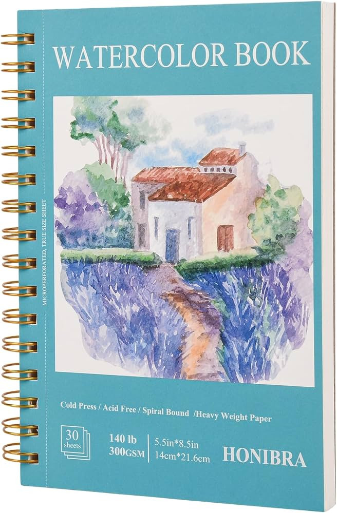 Watercolor Paper Pad 5.5" x 8.5", 30 Sheets 140lb/300g Cold Press Small Watercolor Sketchbook, Sp... | Amazon (US)