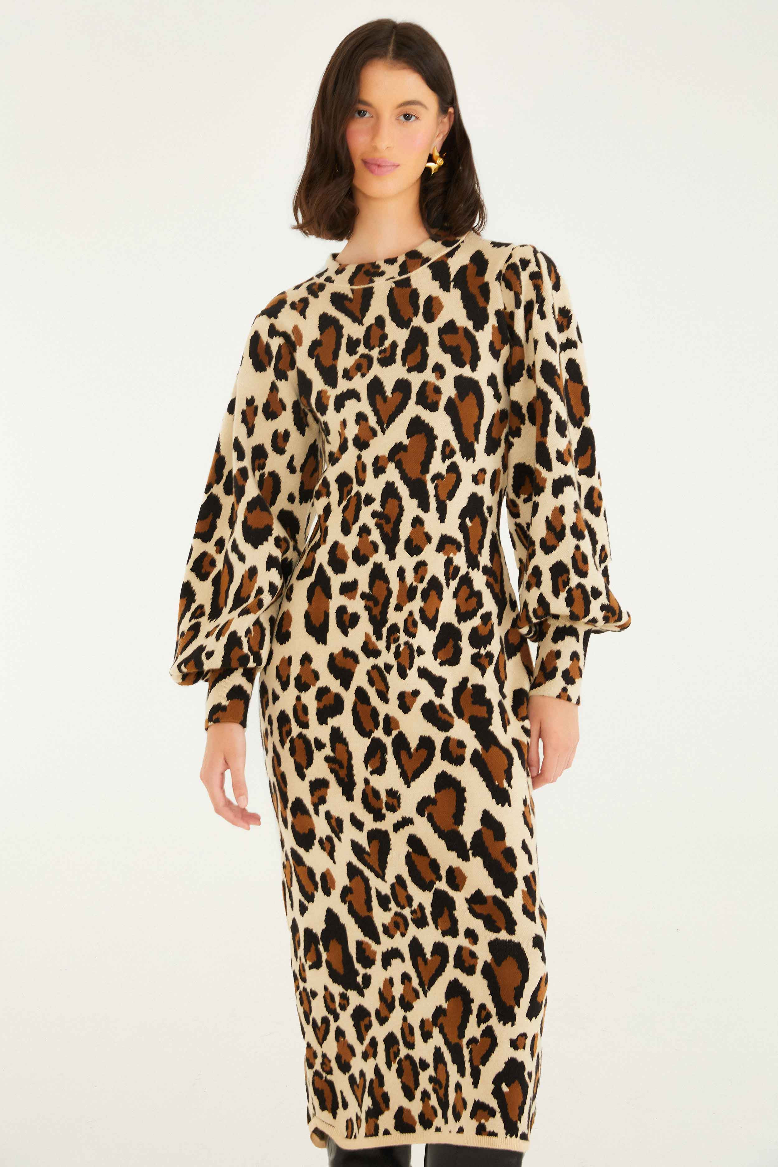 Leopard Print Knit Midi Dress | FARM Rio | FarmRio (US)