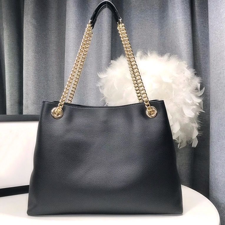Genuine leather shopping bag chain shoulder bag for women fashion tote bags lady chains handbags ... | DHGate