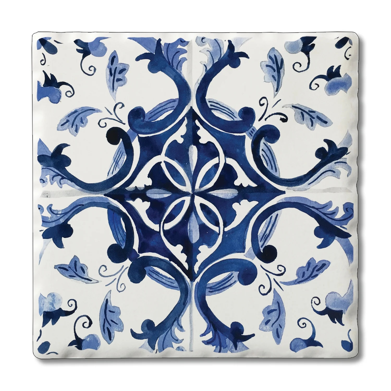 Thirstystone "Blue & White Tile" 4-Pack Tumbled Tile Coasters | Walmart (US)