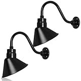 10in. Satin Black Angle Shade Gooseneck Sign Light Fixture with 14.5 in. Long Extension Arm - Wall S | Amazon (US)