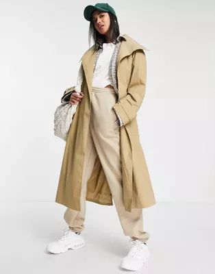 ASOS DESIGN - Trench-coat luxueux avec col - Taupe | ASOS (Global)