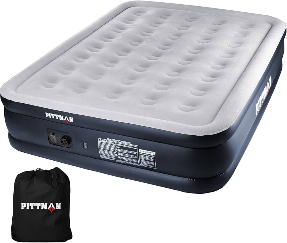 Pittman 18" Queen Air Mattress with Built in Pump - Comfort Series Queen Blow Up Mattress, Inflat... | Amazon (US)