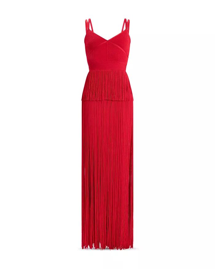 Strappy Ottoman Fringe Gown | Bloomingdale's (US)