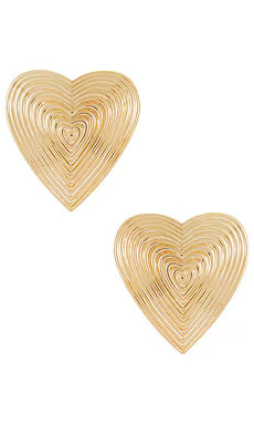 self-portrait Heart Ridged Earrings in Gold from Revolve.com | Revolve Clothing (Global)