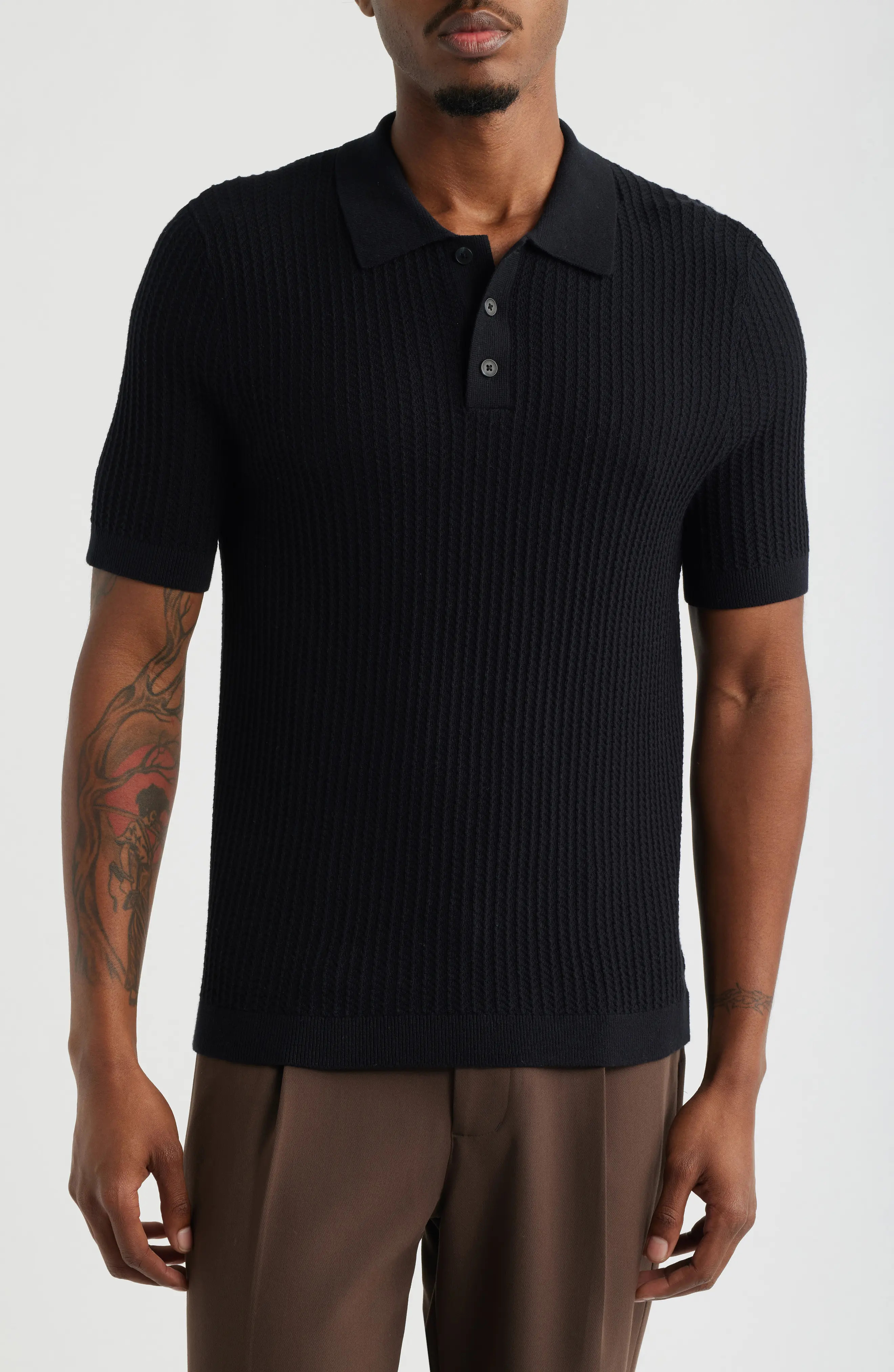 Textured Short Sleeve Polo Sweater (Men) | Nordstrom | Nordstrom