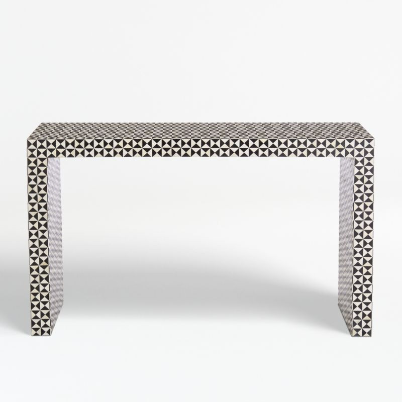Intarsia Black Console Table + Reviews | Crate & Barrel | Crate & Barrel