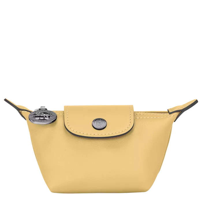 Longchamp BLE PLIAGE XTRA Pouch - Yellow Leather (Lemon) NEW with Tags