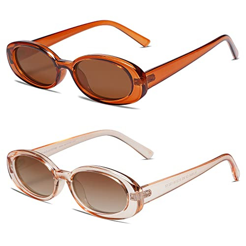 VANLINKER Polarized Retro Oval Sunglasses for Women and Men Small 90s Style VL9580 | Amazon (US)