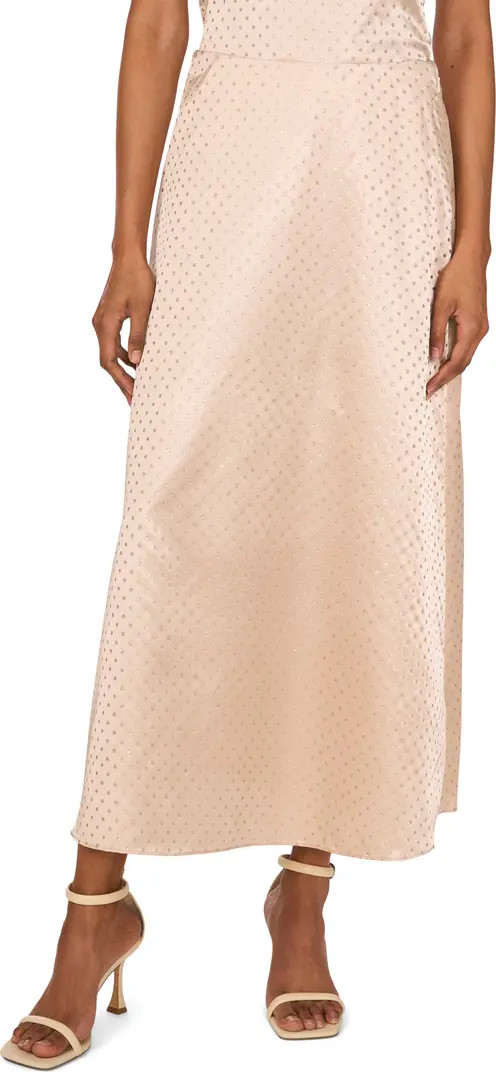 Vince Camuto Metallic Dot Bias Satin Maxi Skirt | Nordstromrack | Nordstrom Rack