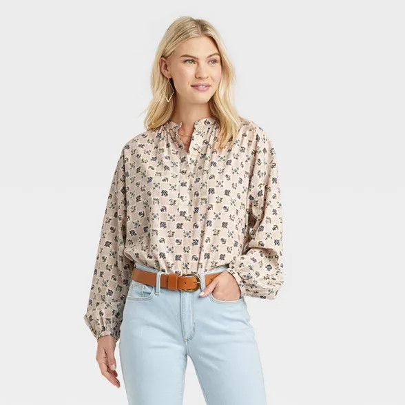 Women's Balloon Long Sleeve Poet Blouse - Universal Thread™ | Target