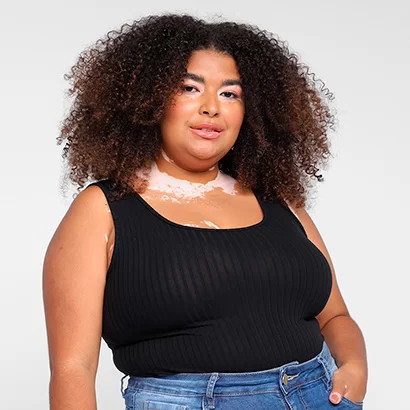 Regata Plus Size Lunender Canelada Feminina - Feminino | Netshoes (BR)