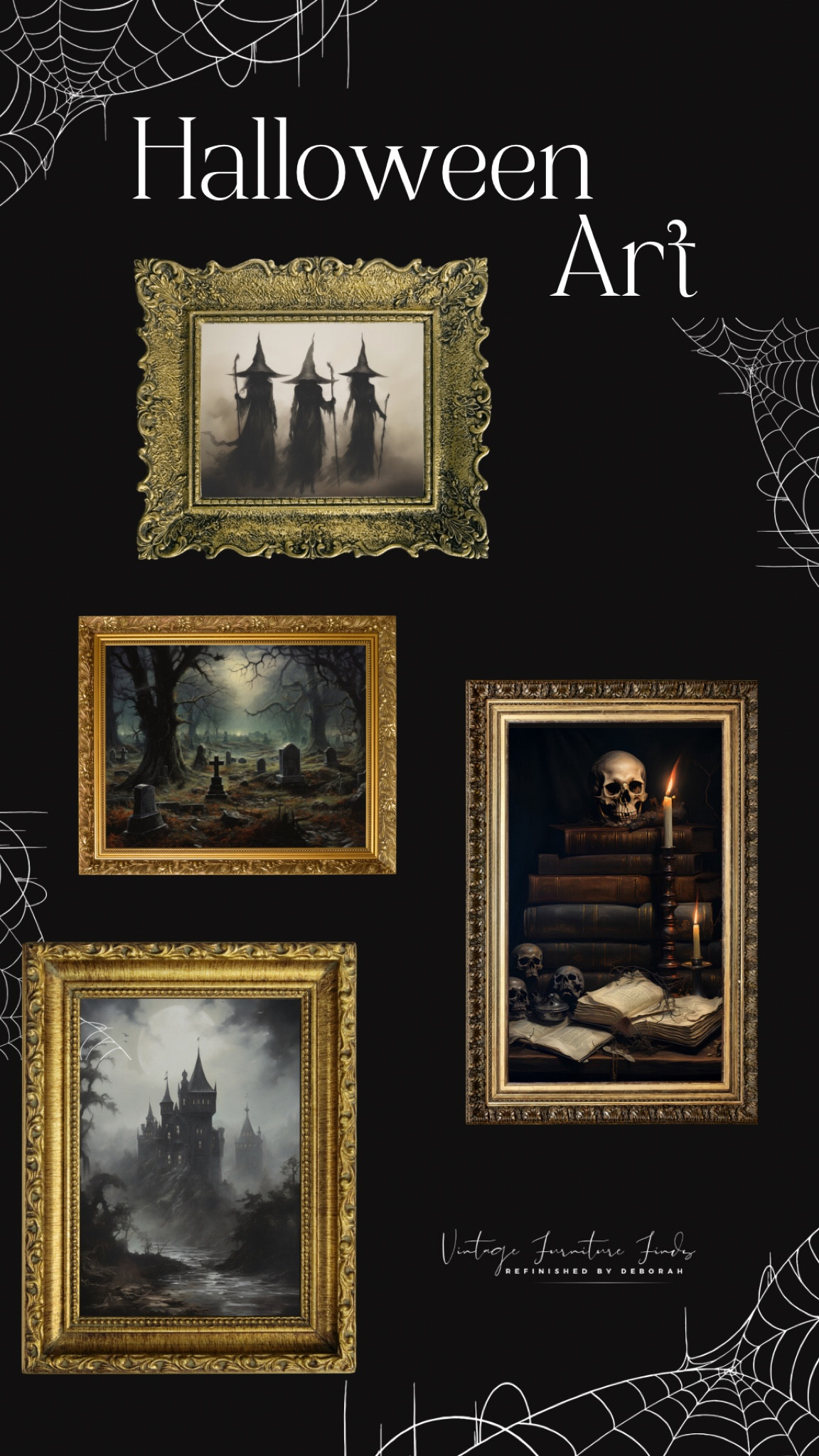 Spooky Halloween Digital Downloads
I had mine mounted on foam board at Short Run Poster. Use code vintagefurniturefinds at checkout to save 15%

Please share this post to inspire someone.
Follow my other social media page for more Furniture Flips & Tips. 🖤
IG: @vintagefurniturefinds 
FB: @vintagefurniturefinds7 
TikTok:@refinishedbydeborah 