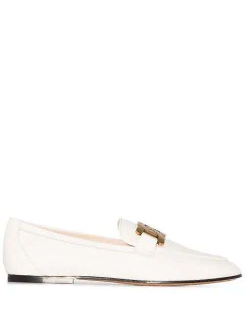 Tod's Kate gold-chain Leather Loafers  - Farfetch | Farfetch Global