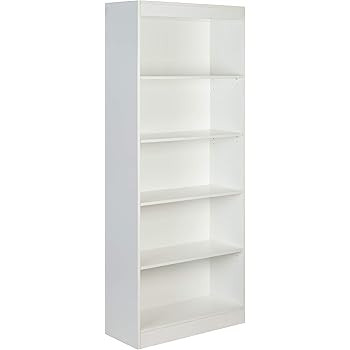 OneSpace Essentials 5-Tier Book Shelf Bookshelf, White | Amazon (US)