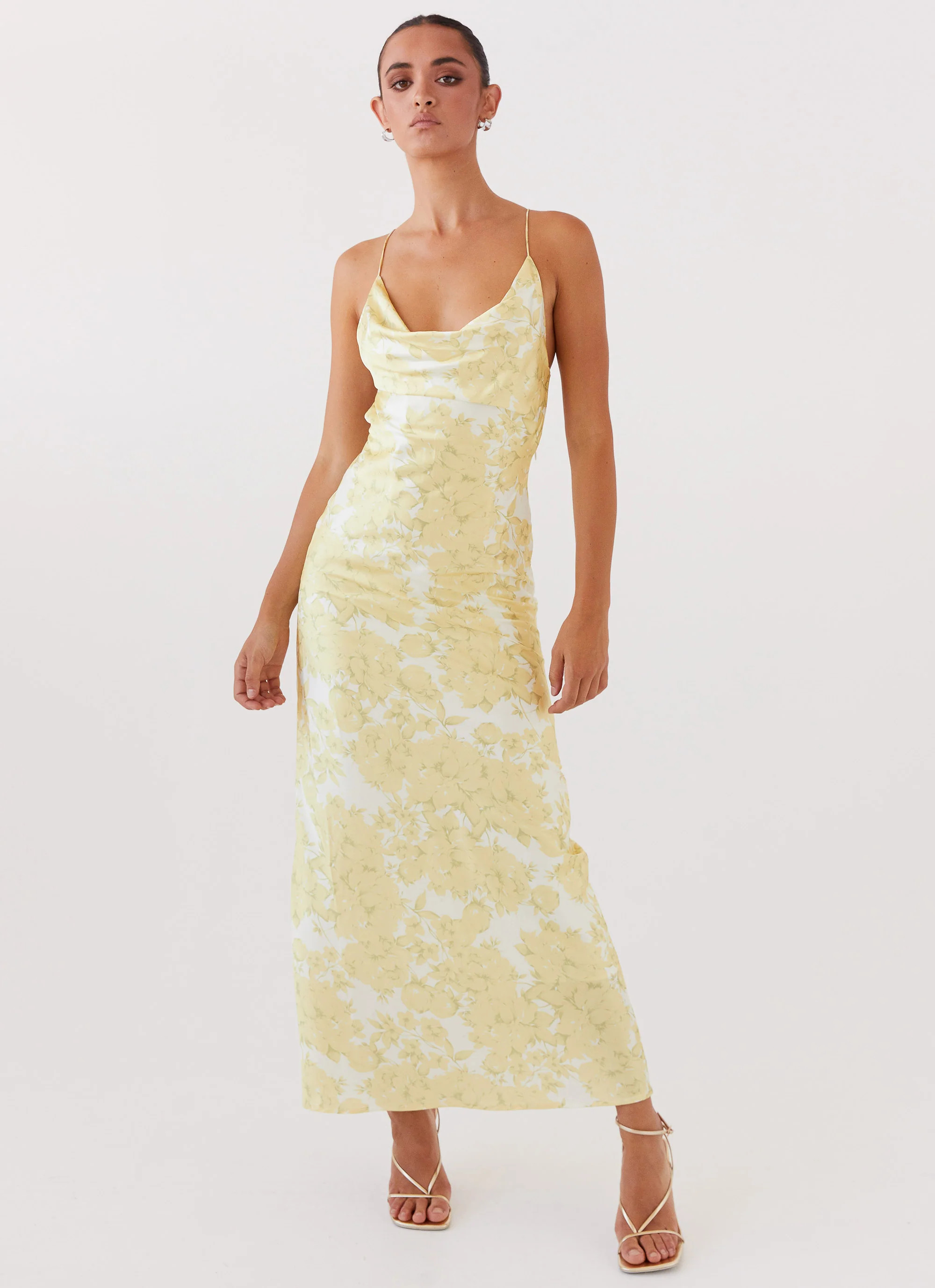 Coastal Escape Satin Maxi Dress - Daffodil | Peppermayo (Global)