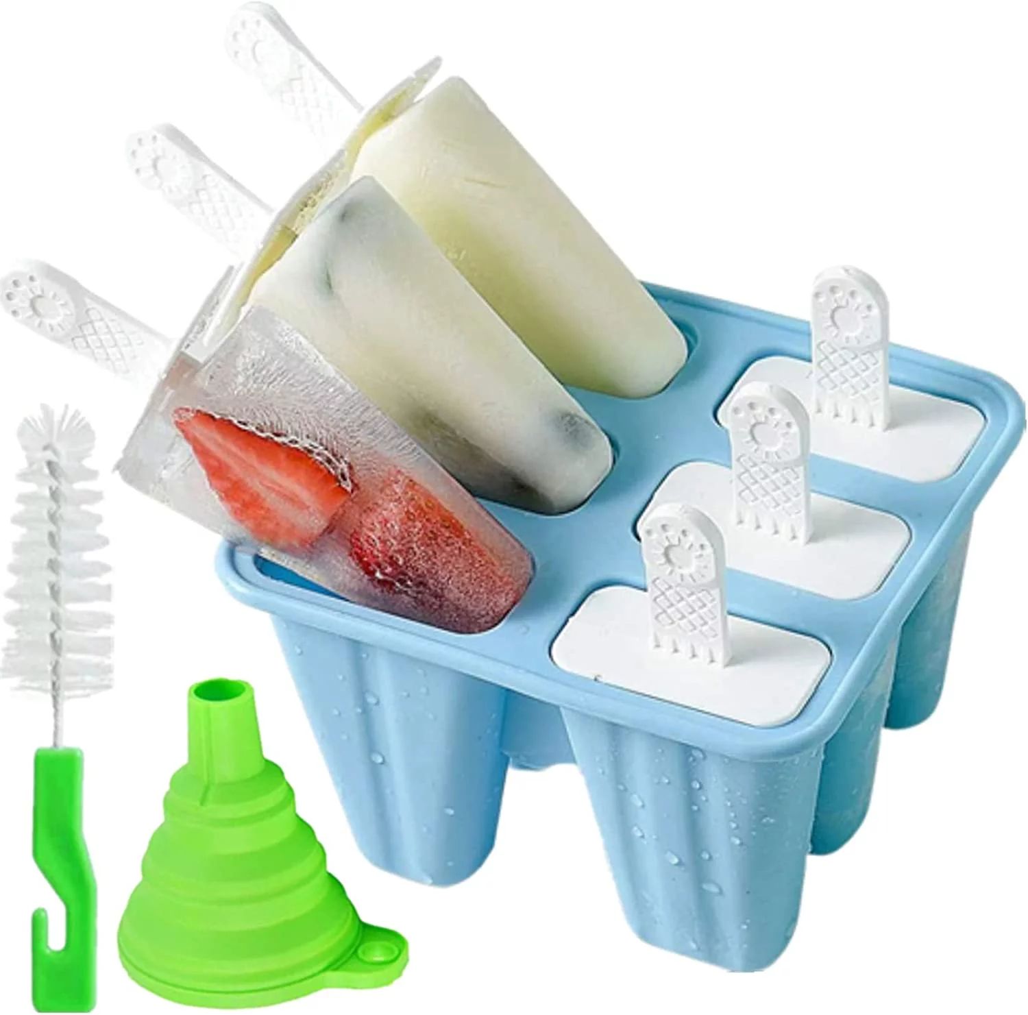 Popsicle Molds 6 Pieces Silicone Ice Pop Molds BPA Free Popsicle Mold Reusable Easy Release Ice P... | Walmart (US)