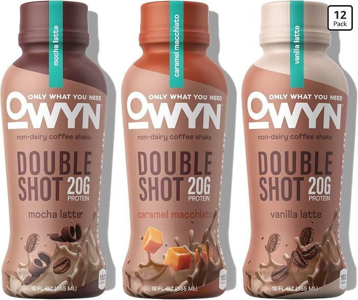 OWYN Only What You Need Double Shot 20g Protein Shake, Variety Pack, 12 Ct | Amazon (US)