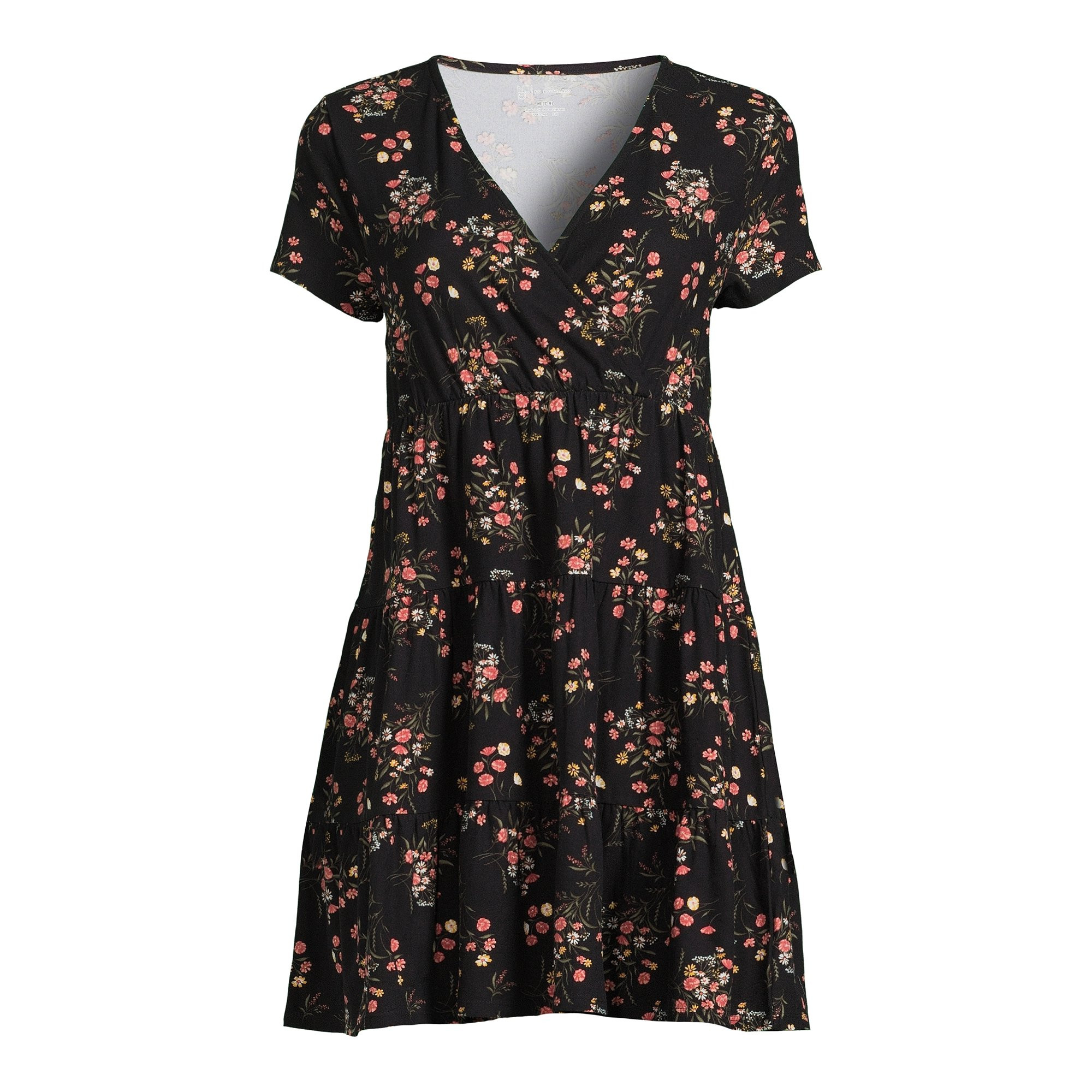 No Boundaries Juniors Surplice Babydoll Dress - Walmart.com | Walmart (US)
