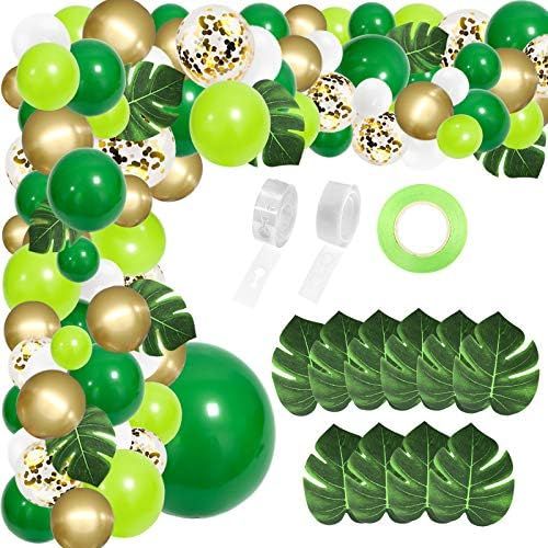 RUBFAC 134pcs Jungle Party Balloons Garland Arch Kit Green Balloons Arch Dinosaur Party Decoratio... | Amazon (US)