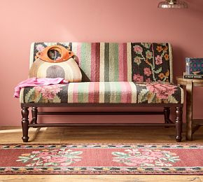 Aspen Floral Banquette Bench | GreenRow